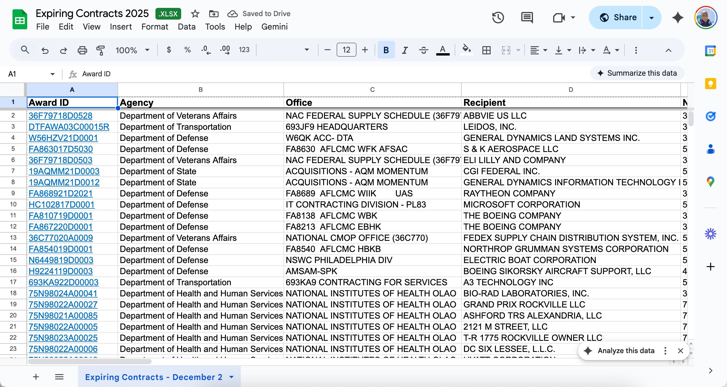 Free Expiring Contracts CSV screenshot 1